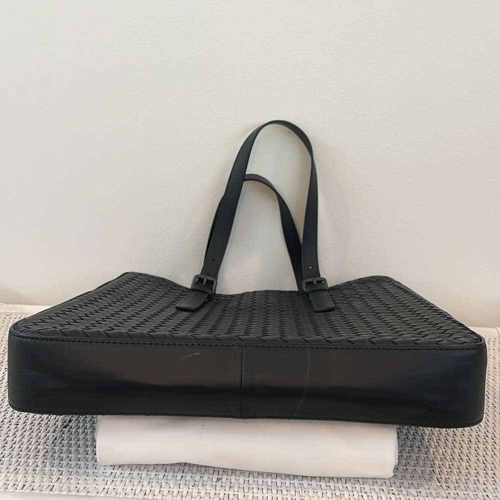 SOLD VC: BOTTEGA VENETA black leather Intrecciato men’s briefcase - Picture 7 of 12